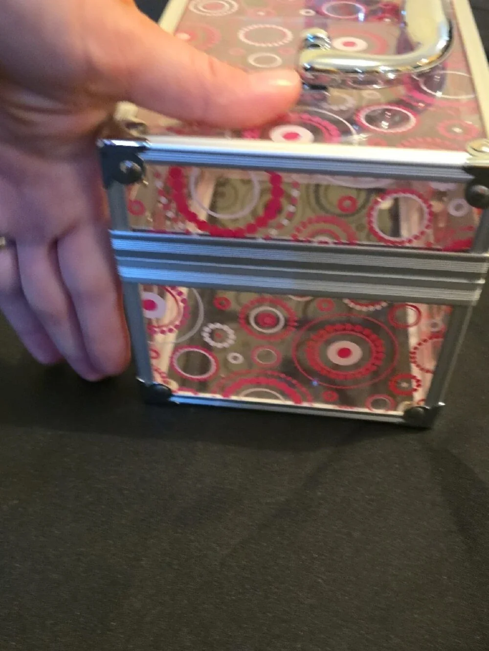 Pink Patterned Cosmetic Storage Case